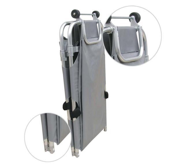 Wholesale Light Weight Corpse Folding Dead Body Transport Mortuary Stretcher For Sale，high-strength  aluminum alloy material  and  Oxford  cloth stretcher surface