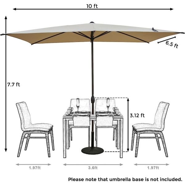 Outdoor Market Umbrella with Sand Anchor and Carrying Bag, Portable Patio and Beach Umbrella with Anchor