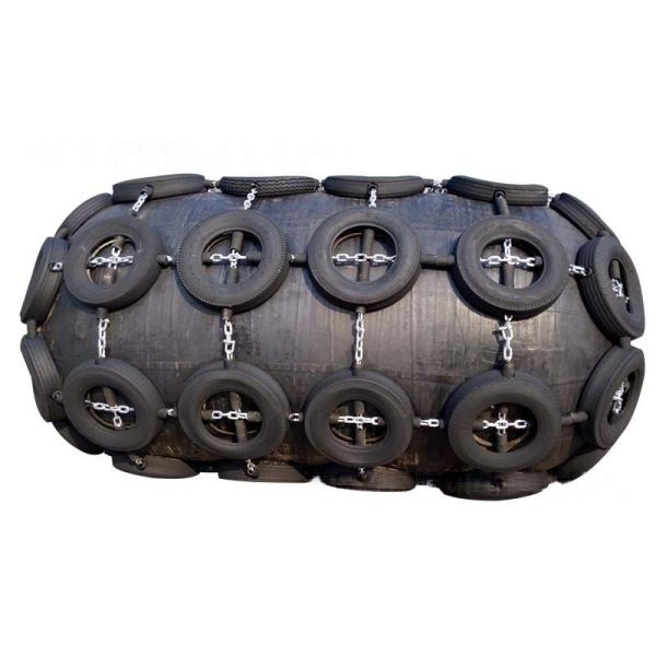 Yokohama Black Natural Rubber 1.2m*2m Pneumatic Marine Fender | Chain Net Type, for Ship Protection Type Inflatable Rubber Marine Supplies