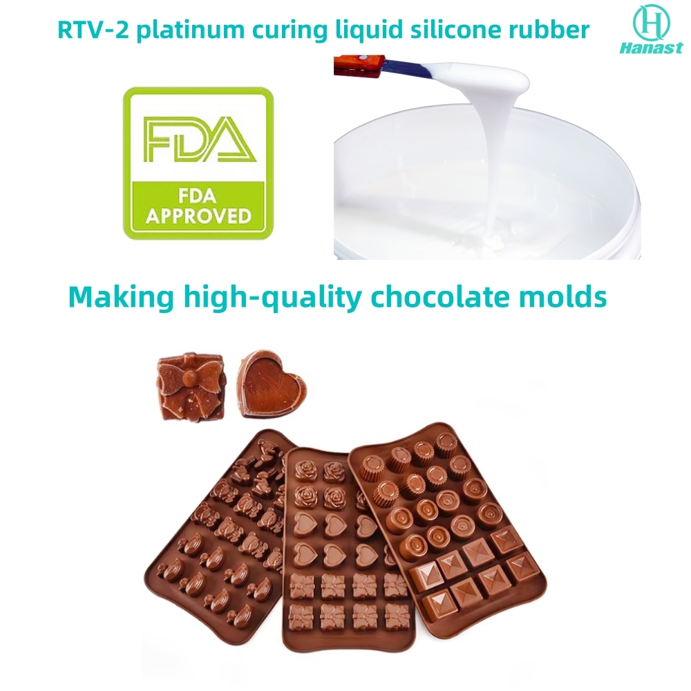 FDA Compliant Low Viscosity 3500 mPa.s Platinum Cure Silicone Rubber 15 Shore A for Chocolate Candy Molds