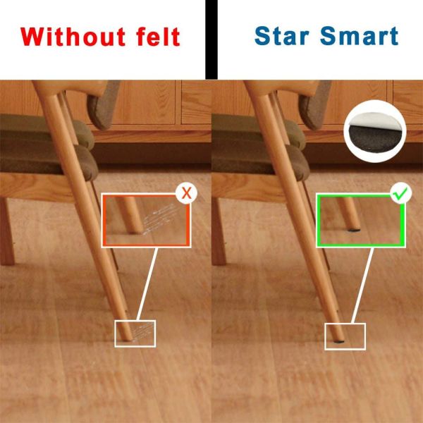 Self Adhesive 5mm Wood Floor Furniture Protector Felt Pads