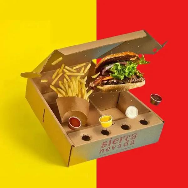 Customized hamburger box packaging french fries fried chicken box paper fast food box cardboard