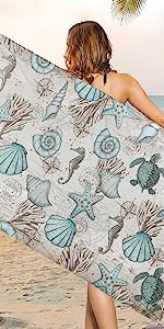 Microfiber Sunflowers Beach Towel, Autumn Flower Sunset Beach Towels Oversized, Super Soft Quick Dry Bath Towel