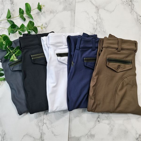 Little Boy Equestrian Pants With Pockets Kids Horse Riding Leggings Black