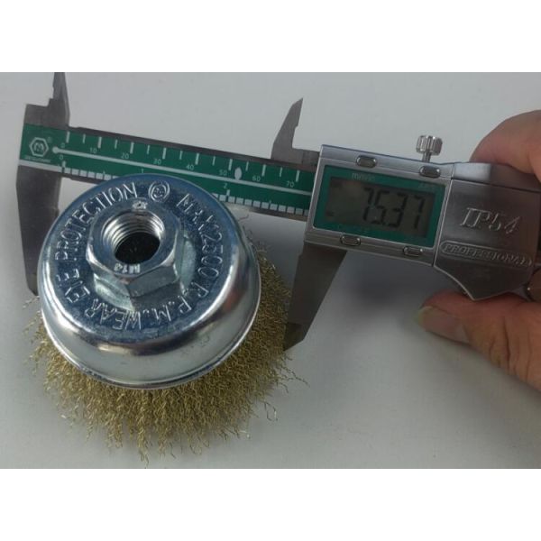 Rotary Silver Color Bowl Crimped Wire Steel Cup Brush 75mm OD Fit Cleaning Welds