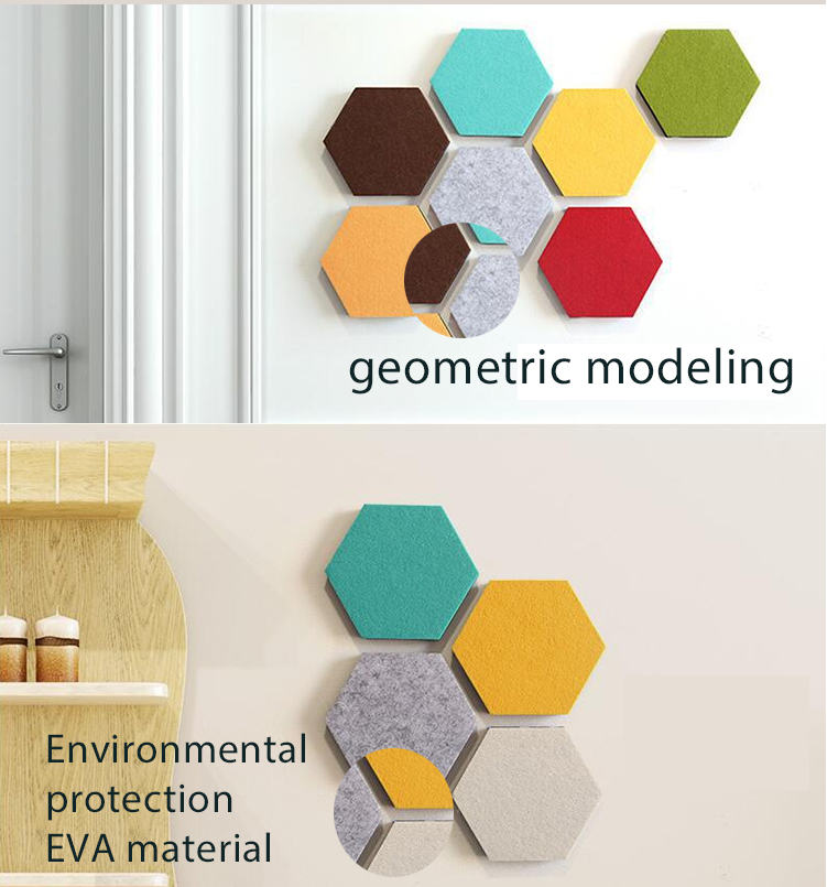 Цвет шестиугольные 9mm ядровой изоляции панелей стены стеклоткани изоляции акустический приостанавливанный