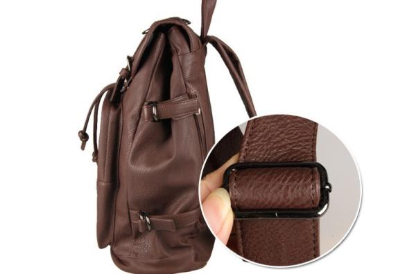 Retro Fashion Institute of wind men and women shoulder bag backpack school students tide Korea PU leather leisure backpa