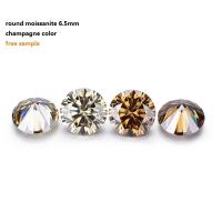 Forever Brilliant Moissanite Diamante 1 quilate Redondo Diamante Cortado Luz Champagne Cor