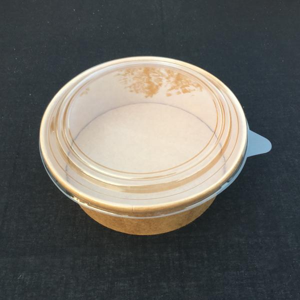 bacia de salada do papel de embalagem de 165*145*66cm 34oz com o revestimento amigável do Pe de Eco da tampa clara