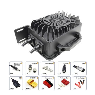 OEM ajustável do carregador LiFePO4 do preto do carregador de bateria do barco salva-vidas de 24V 30A