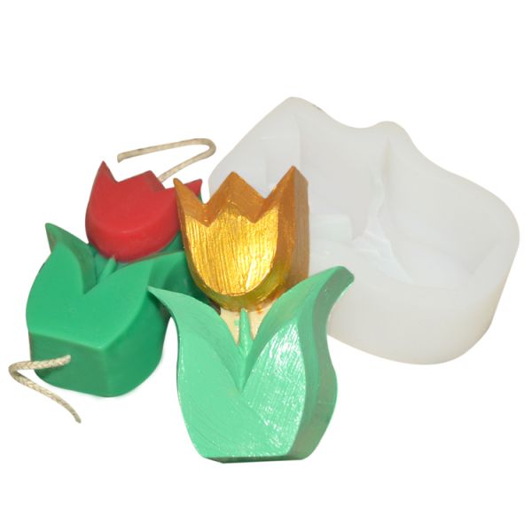 Куб прессформы свечи тюльпана силикона гибкий ваяет подгонянное многоразовое