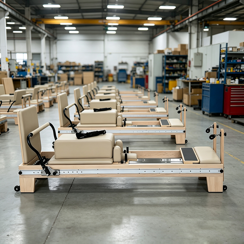 Professional Full Track Studio Quality Pilates Reformer Machine With Stainless Steel Tower
