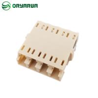 Injeção soldada material plástica do adaptador bege da fibra multimodo do quadrilátero do LC
