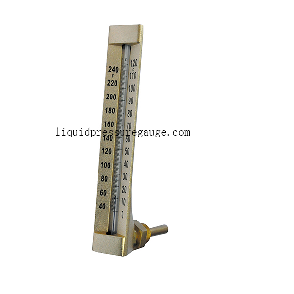 Líquido vermelho dentro dos termômetros 90deg de vidro industriais de 60MM 3/4