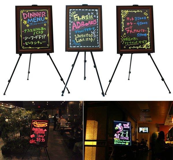 LED Fluorescent Writing Board/coffee bar writing board  bar flip poster stand