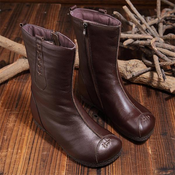 S027 Handmade original middle tube retro warm women's boots leather women's boots brand foreign trade original single