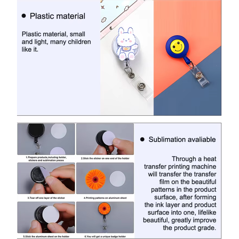 Wholesale Custom Heavy Duty Medical Badge Reels Nursing Badge Holders With Clips Sublimation Blanks For Printing