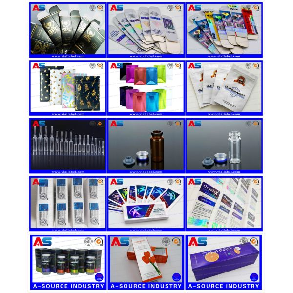 Изготовленная на заказ пробирка 30мл обозначает почищенное щеткой печатание алюминиевой фольги для стероидов ранга Фарма