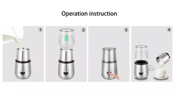 50g 100g Custom Coffee Grinder , Removeable 2 Cups Grinders Milk Frother