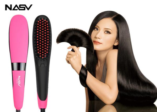 Flat Iron Electric Ceramic Hair Straightener Brush Fast Comb Smoothing Frizzy Hair