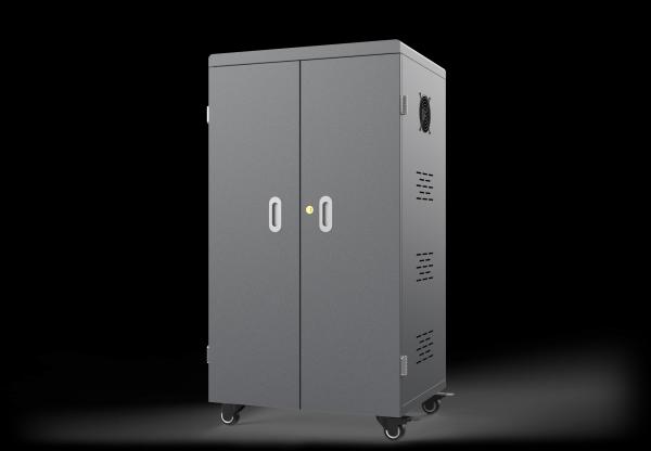 4 Wheels Movable Tablets Charging Trolley 64 Slots Smart Charging Cart