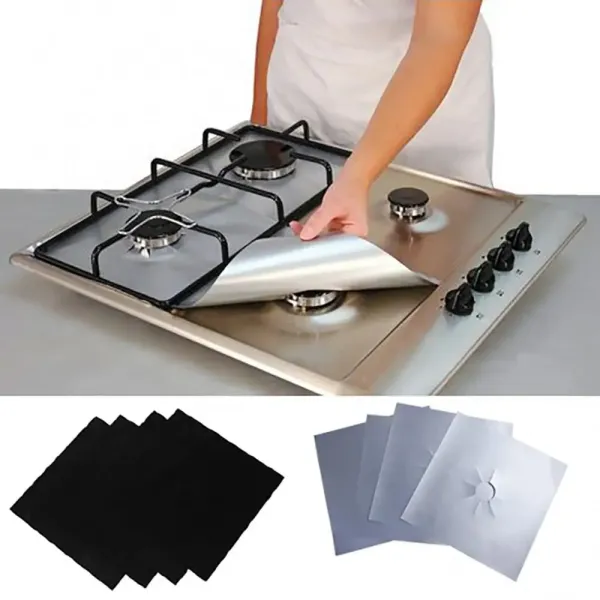 Reusable Square Foil Gas Hob Protector Liner Tray for Eco-Friendly Kitchen Accessories