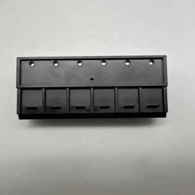 CAT5e/CAT6/CAT6A Patch Panel Front Panel Adapter 6 Slots for RJ45 Keystone UTP Black