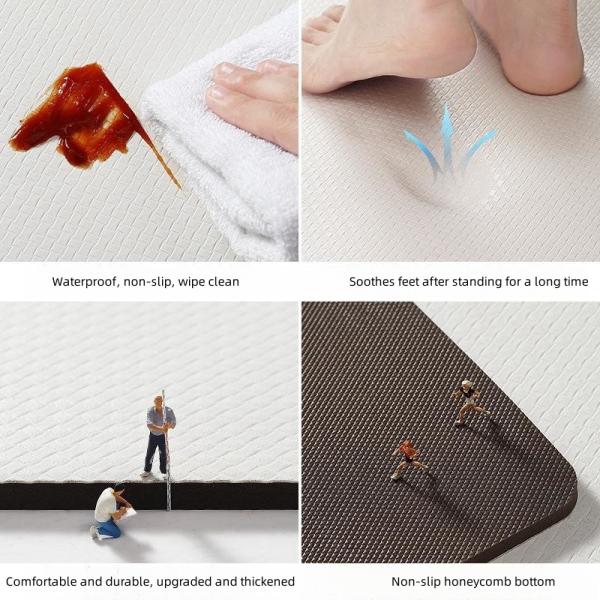 Tapete de cozinha de PVC reversível de espessura média para proteção antiderrapante do piso