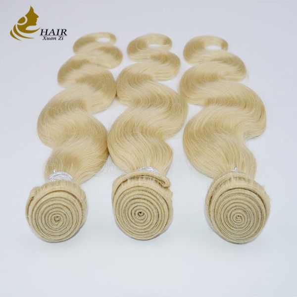 Wholesale Brazilian Ombre Human Hair Extension Weave Cuticle Aligned Honey Blonde 613 Body Wave Human Hair Bundle