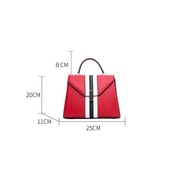 Red Black Split Women'S Genuine Leather Shoulder Bags