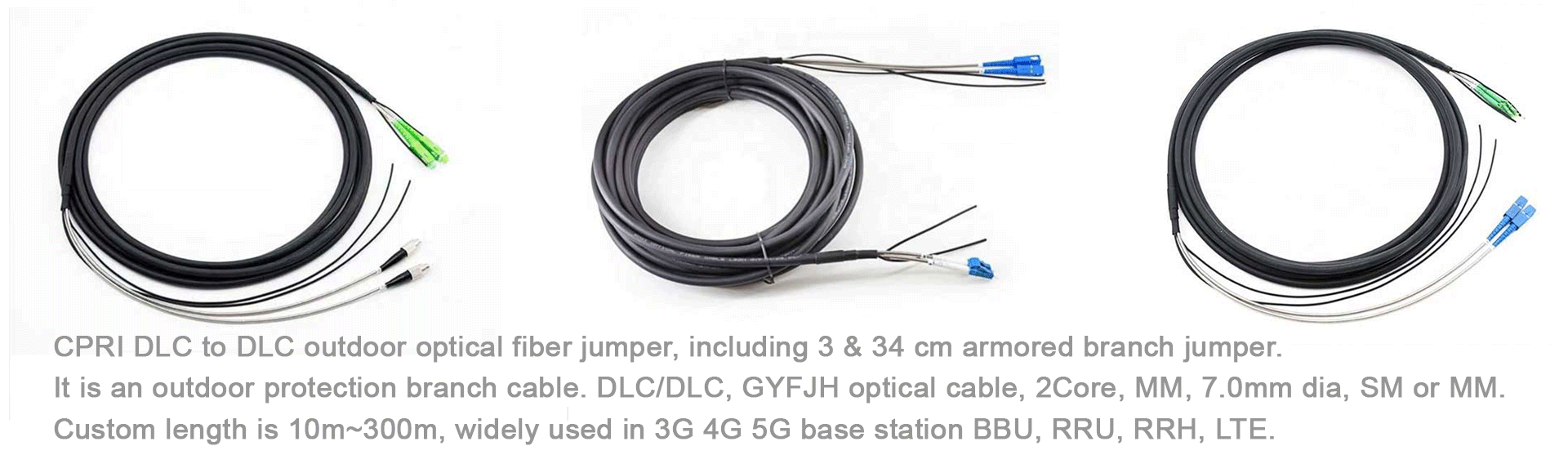 Pdlc To Lc Outdoor G652d G657a1 Armored Fiber Jumper For Base Station