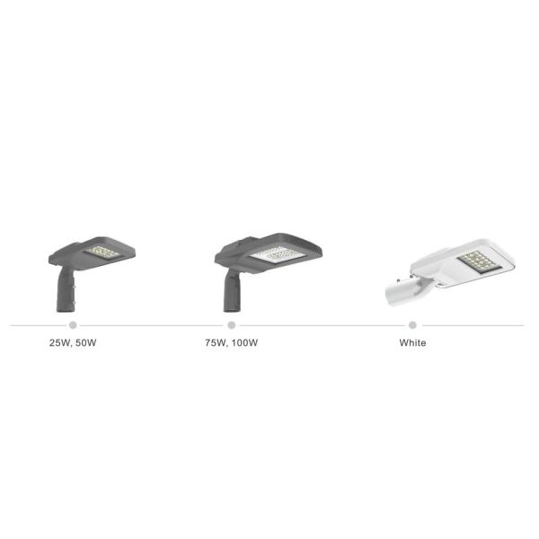 30W-200W IK08 IP66 Наружное светодиодное светодиодное уличное освещение с датчиком фотоэлемент для велосипедной полосы проезжей части автобусной остановки