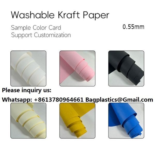 Washable Kraft Paper Bag Fabric Jacron Palnt Paper Washable Craft Paper Roll Suppliers Washable Kraft Paper, Vegan Leather, Waterproof Fabric 250g 350g Material With 0.35mm 0.55mm Shopping Diy Bag