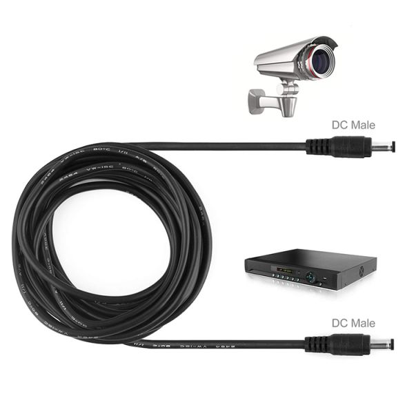 Male to Male 5.5x2.1mm DC Jack Extension Power Cable