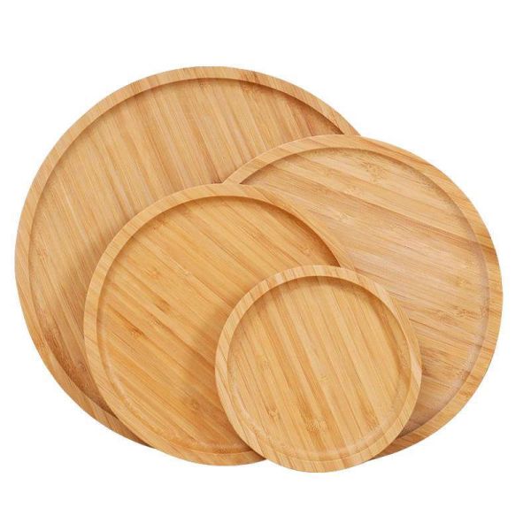 Rectangle Wood Bamboo Serving Tray Set with Handle Can Printed Logo Package Size
