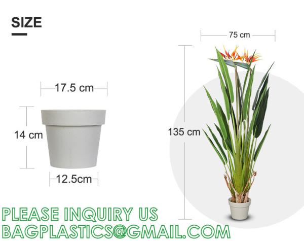 Artificial Bird of Paradise Plants 6 Ft Fake Tropical Palm Tree with Trunks in Pot and Woven Seagrass Belly Basket