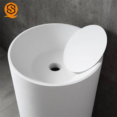 Anti Rust Solid Surface Wash Basin Pedestal Sinks For Small Bathrooms