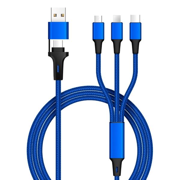 5 In 1 Braided Charging Cable 60W Output 480Mbps Transfer Customizable Length