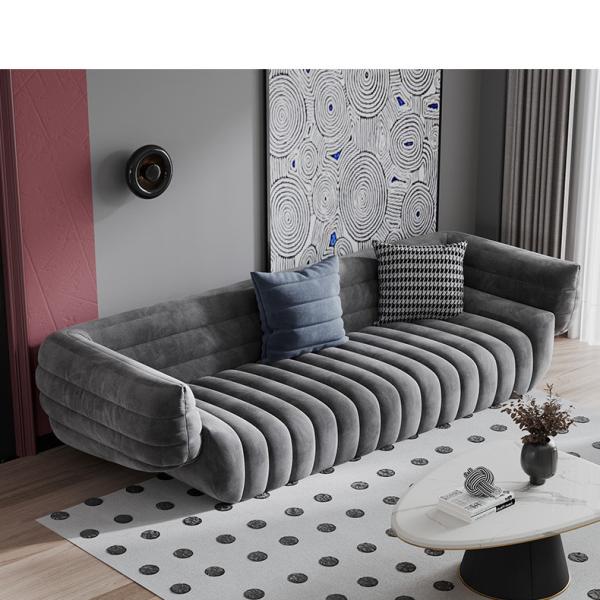 Contemporary Upholstered Sofa Chaise Sleeper Convertible Couch Sofa Sectional Gray 4 Seater