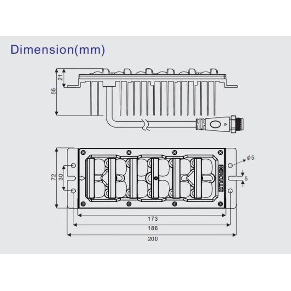Тоннель 12W улицы - света освещения СИД модуля 200lm/w теплоотвода СИД 40W