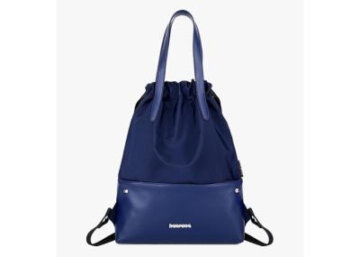 Durable Drawstring School Backpack Customized Logo With PU Leather Pocket