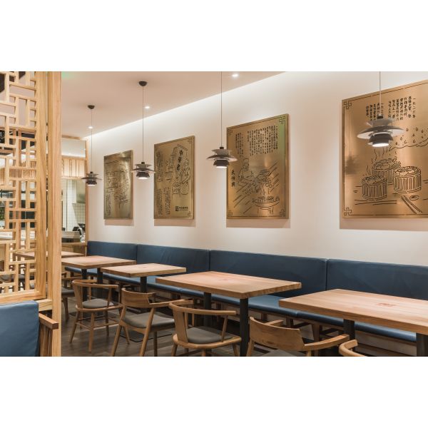 Commercial Solid Wood Booth Style Dining Set / Restaurant Table Chair Sets