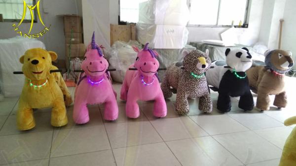 Hansel best selling motorized plush animals in mall amusement park electric ride