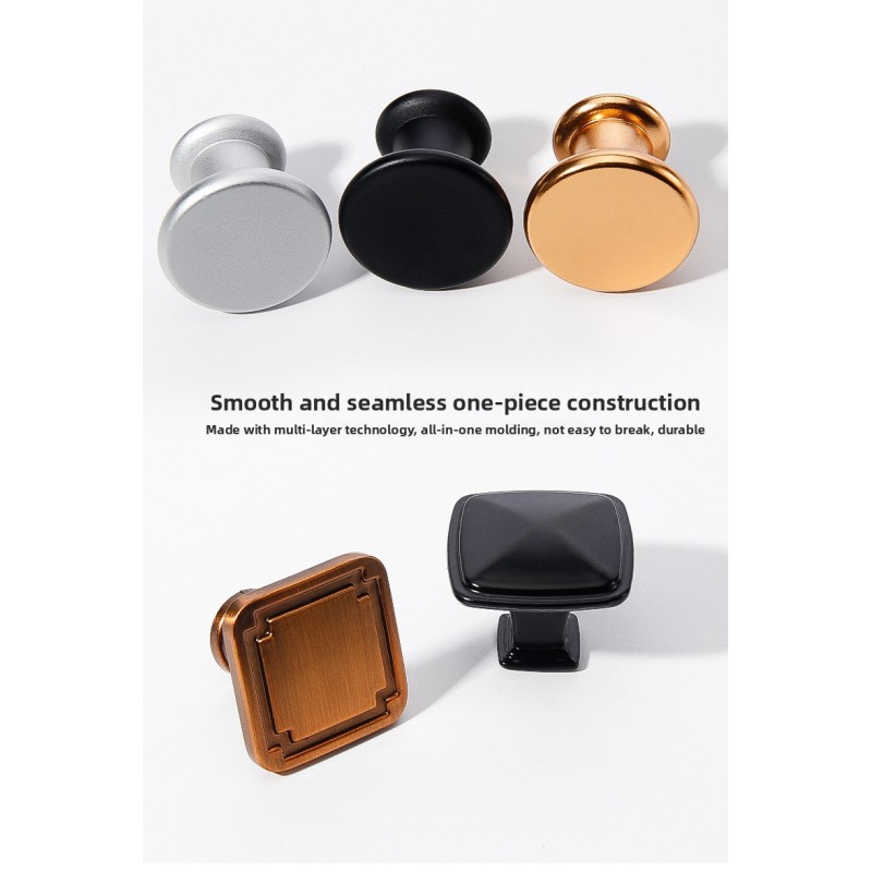 Gold Black Single-Hole Aluminum Alloy Light Luxury Nordic Modern American-Style Furniture Handle for Cabinet Wardrobe Drawer
