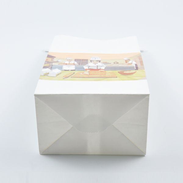 Breakfast Toast Printed Paper Bags / Brown Paper Bread Bags Packing