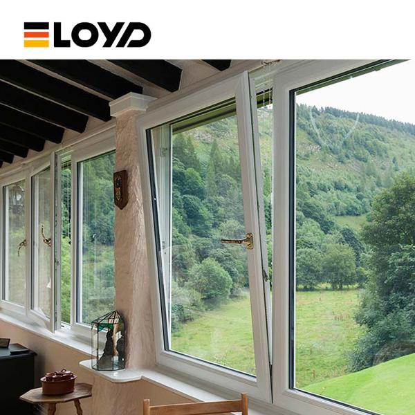 Black Aluminium Tilt And Turn Window Slimline Sound Insulation OEM
