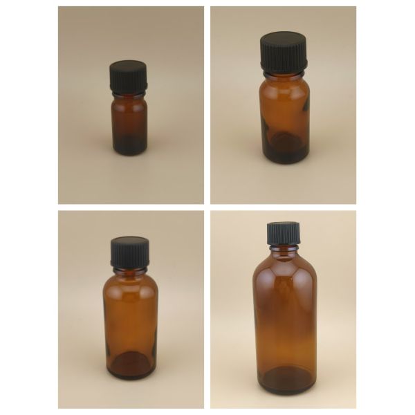 Delicate Design Clear Brown Smooth Round Glass Bottle for Medicament