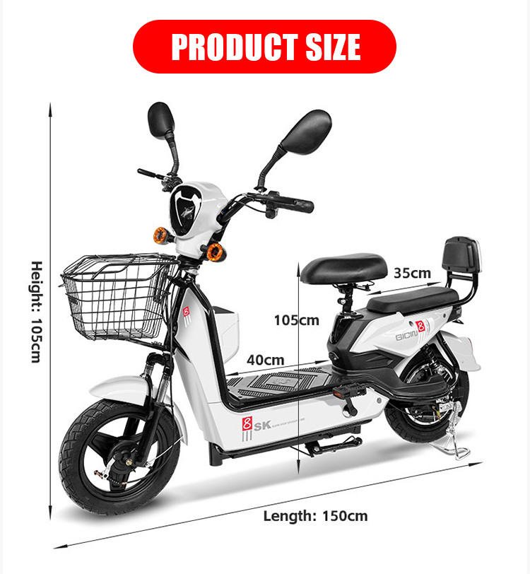 18 Wheel Size 7 Speed Electric City Bike with 350watt/500watt 48v 12ah Battery E Bikes 2024 Electric Bicycle Scooter