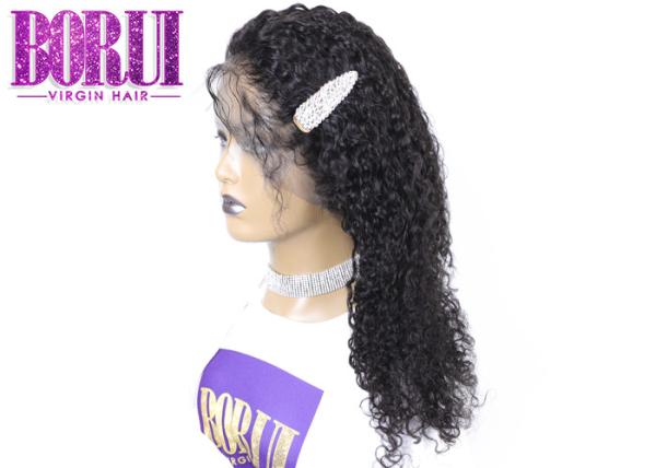 Brazilian Water Wave Full Lace Wig , Unprocessed Human Hair Wig For Women