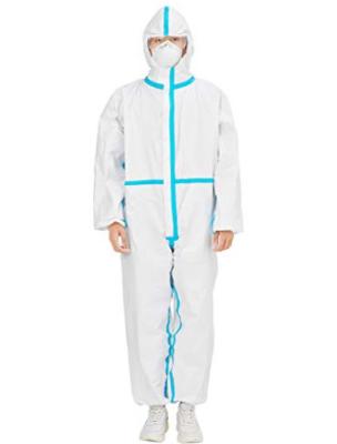 Lightweight Disposable Protective Coveralls , Fluid Resistant Disposable Isolation Gowns